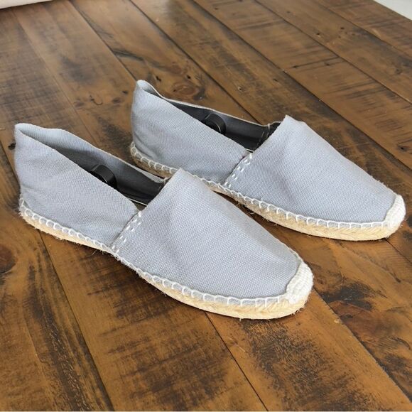 Handmade Light Gray Canvas Espadrilles Size 38 - Picture 2 of 5